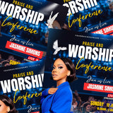 Praise & Worship Church Flyer: Editable Canva Template (Instant Download