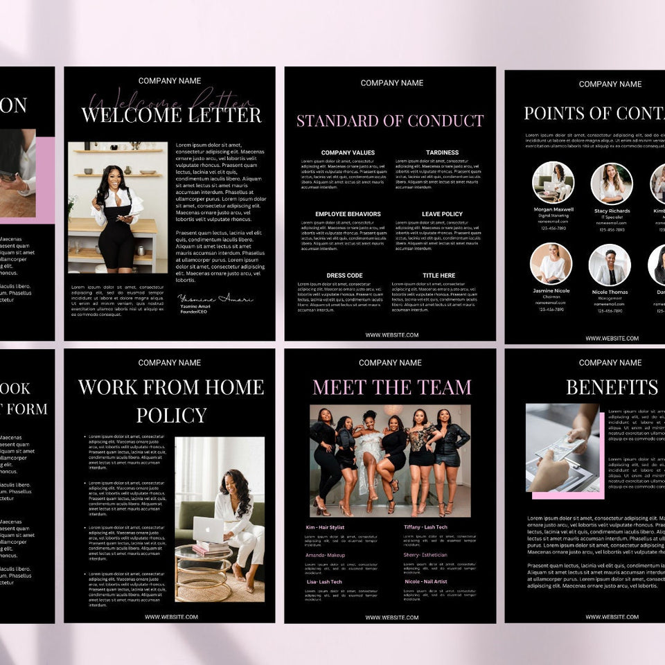 New Employee Welcome Packet, Employee, New hire, Beauty Business, Salon Business, Employee Manual