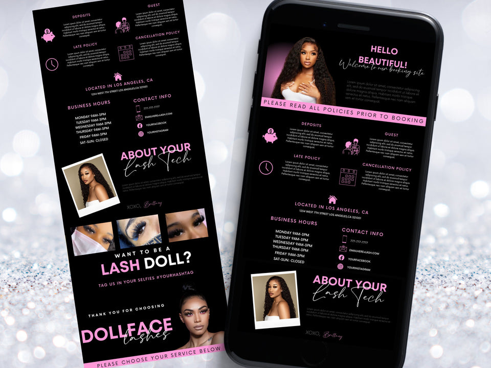 DIY ACUITY WEBSITE Template, Lash Acuity, Beauty Acuity, Acuity Web Banners, Create your own Acuity Website, acuity booking site