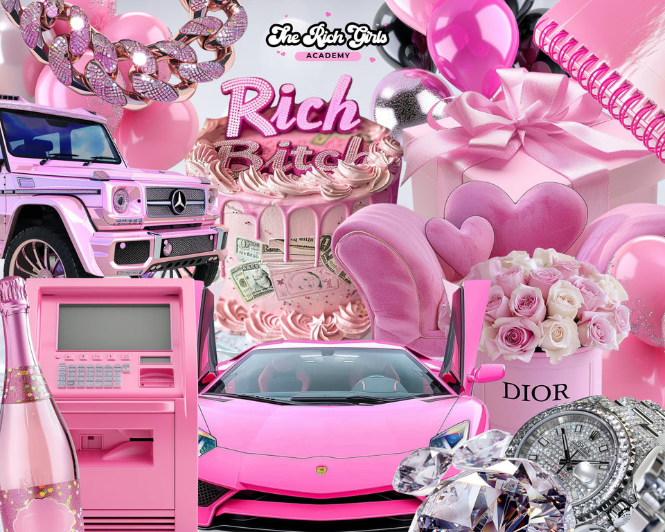 100+ Pink Glam Elements, graphic pack, digital products, Clip Arts, stock images, dfy, editable, AI Generated