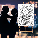 Couples Sip & Paint Printable | Valentine's Day,  Date Night Painting | DIY Painting Kit for Couples | Fun and Romantic Date Night Idea