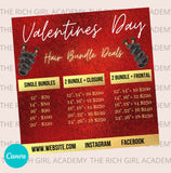 Valentines Day  Pricing Flyer, V Day Flyer, V Day Template, Valentines Hair Flyer, Pricing Flyer, Pricelist Flyer