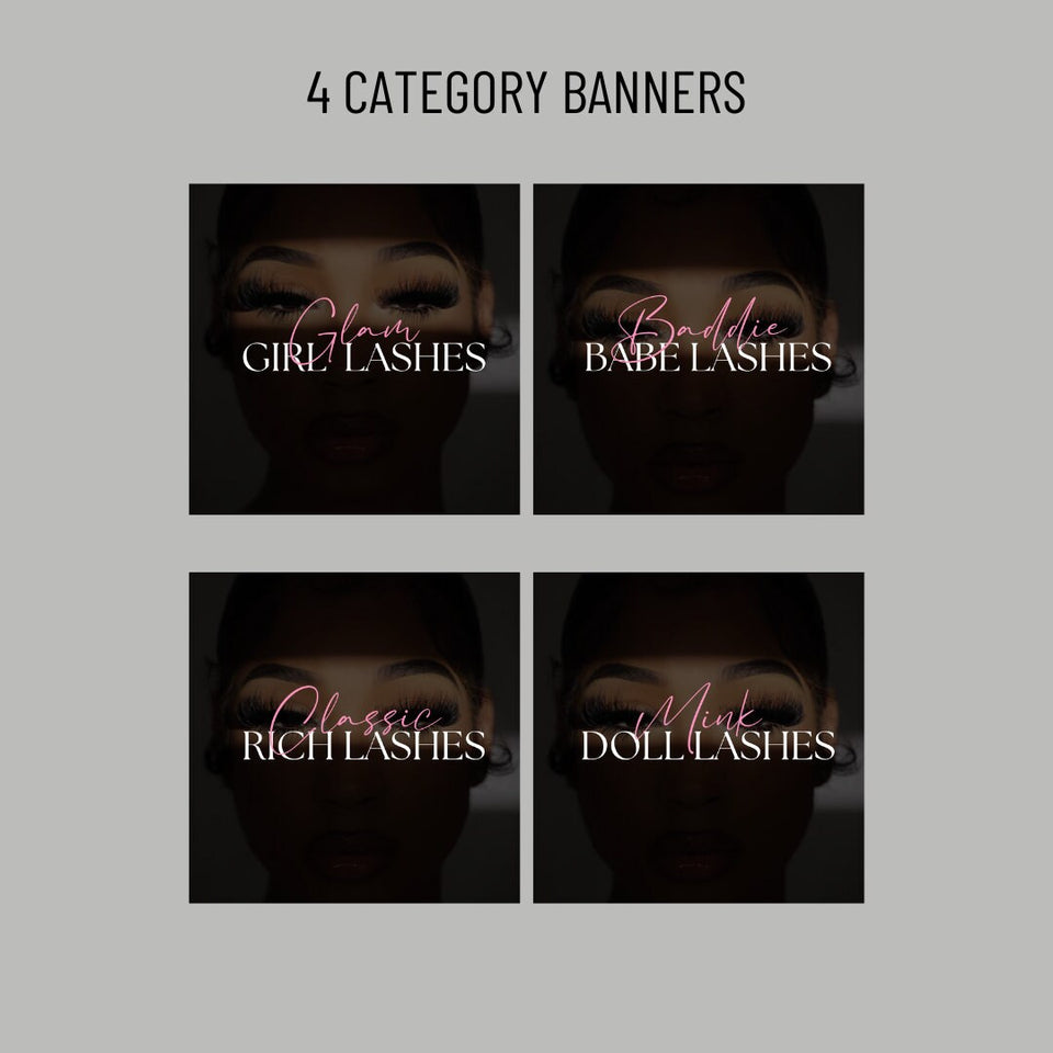 Shopify Website Kit and Branding package, Beauty Website, Shopify Website Theme with Editable Cava Banners