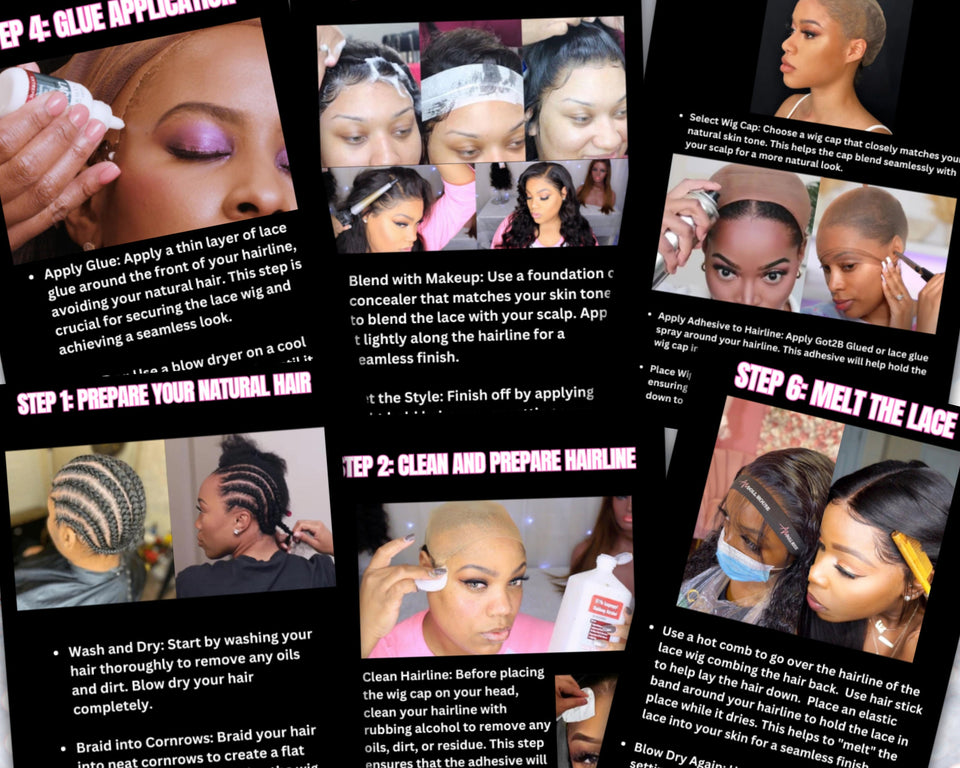 lace melt ebook, lace wig guide, done for you, plr, resale ebook, step by step guide , lace melt guide, hair guide, lace wig application,
