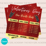 Valentines Day  Pricing Flyer, V Day Flyer, V Day Template, Valentines Hair Flyer, Pricing Flyer, Pricelist Flyer