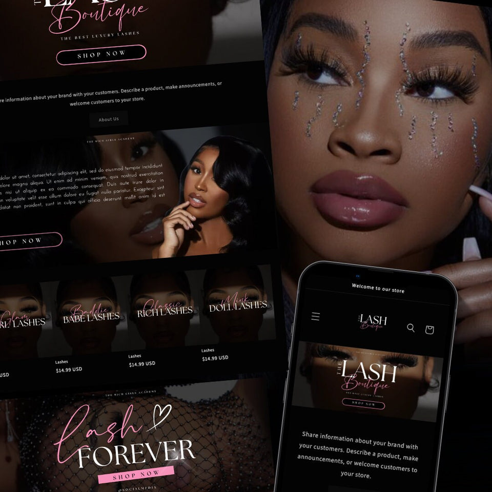 Shopify Website Kit and Branding package, Beauty Website, Shopify Website Theme with Editable Cava Banners