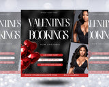 Valentines Day Booking Flyer, Beauty Booking Flyer, V Day, Booking Template, Appointment Flyer, Now Booking, Beauty Template