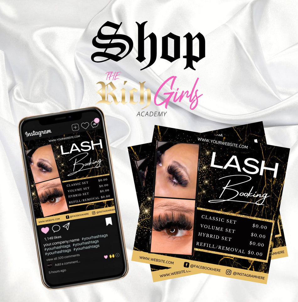 Editable Flyer, Lash Booking, Lash Appointment, DIY Template, DIY Flyer, Canva Flyer, Lashes, Lash Tech, Graphic flyer