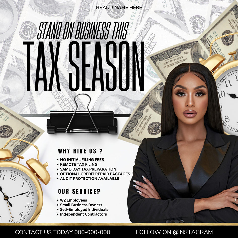 Tax Flyer | Stand On Business | Tax Season  | Taxes | Instant Download | Tax Season Flyer | Tax Professional | Tax Business | Tax Template