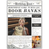 Birthday Newspaper Invitation | Social Media Birthday Post | Instagram Post | Party Invite | 25th Birthday| Birthday Invite | Newspaper
