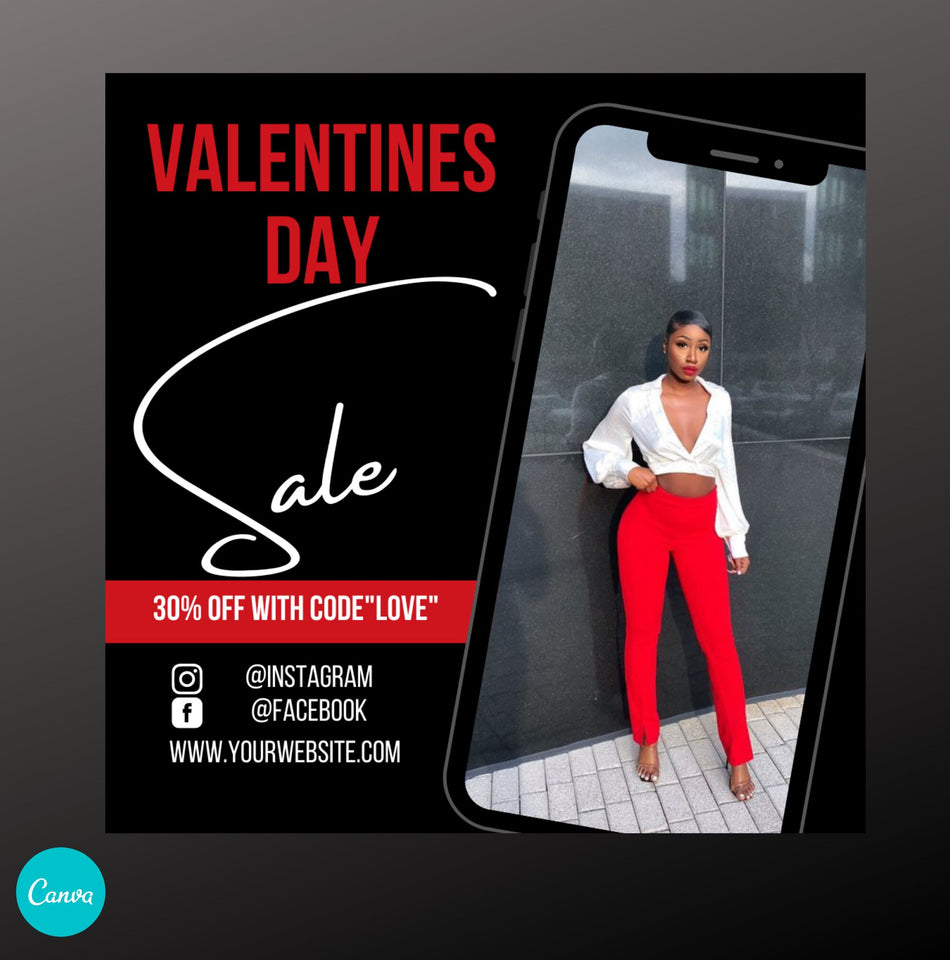 Buy 2 get 2 FREE! Valentines Day Sale, Shop Flyer, V Day Flyer, Canva Flyer, Flyer, Instagram Post, Valentines Day Template