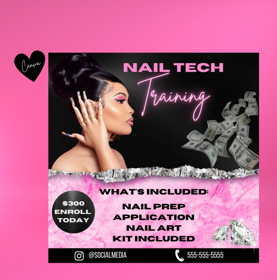 Nail Tech, Flyer, Training, Nail Course, Nail Art, Nail Artist, Beauty Flyer
