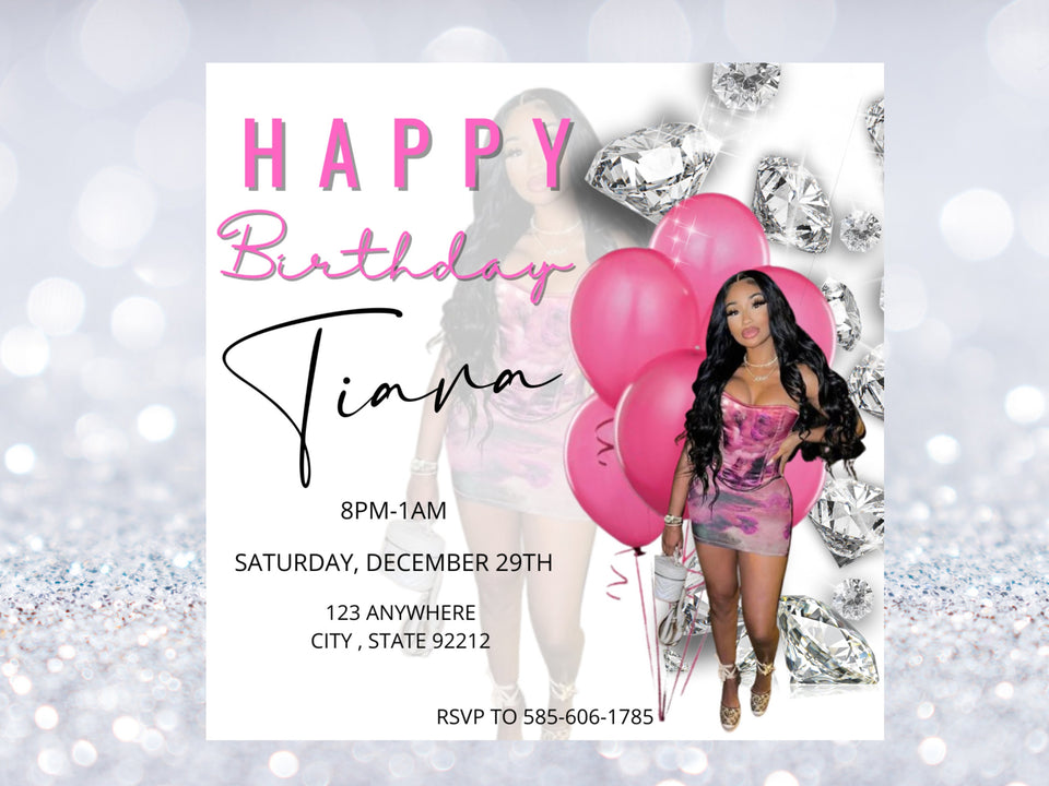 birthday Flyer, black and gold Birthday, Birthday Template, Birthday Dinner , Birthday girl invitation, Party invitation, Digital invitation