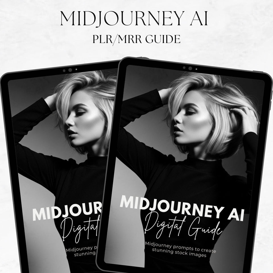 Midjourney AI Guide | PLR eBook with Resell Rights | Editable Canva Digital Guide with AI Prompts for Stock Images