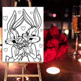 Couples Sip & Paint Printable | Valentine's Day,  Date Night Painting | DIY Painting Kit for Couples | Fun and Romantic Date Night Idea