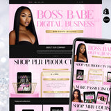 Digital Product Shopify Theme, Boss Babe Website, Shopify Website, web banners, digital products store,  shopify template, shopify