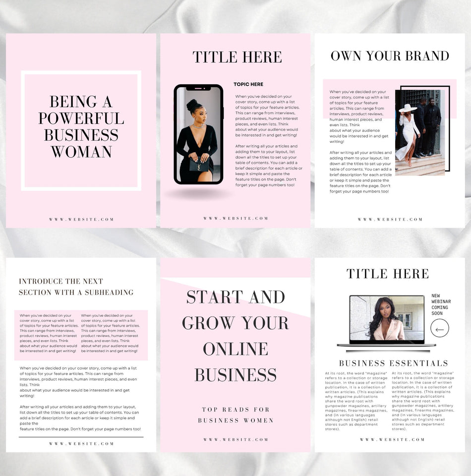 60 Page Ebook, Ebook Template, Branding Ebook, Business Ebook, Motivational Ebook, Beauty Ebook, Template, Editable Ebook, Canva Ebook