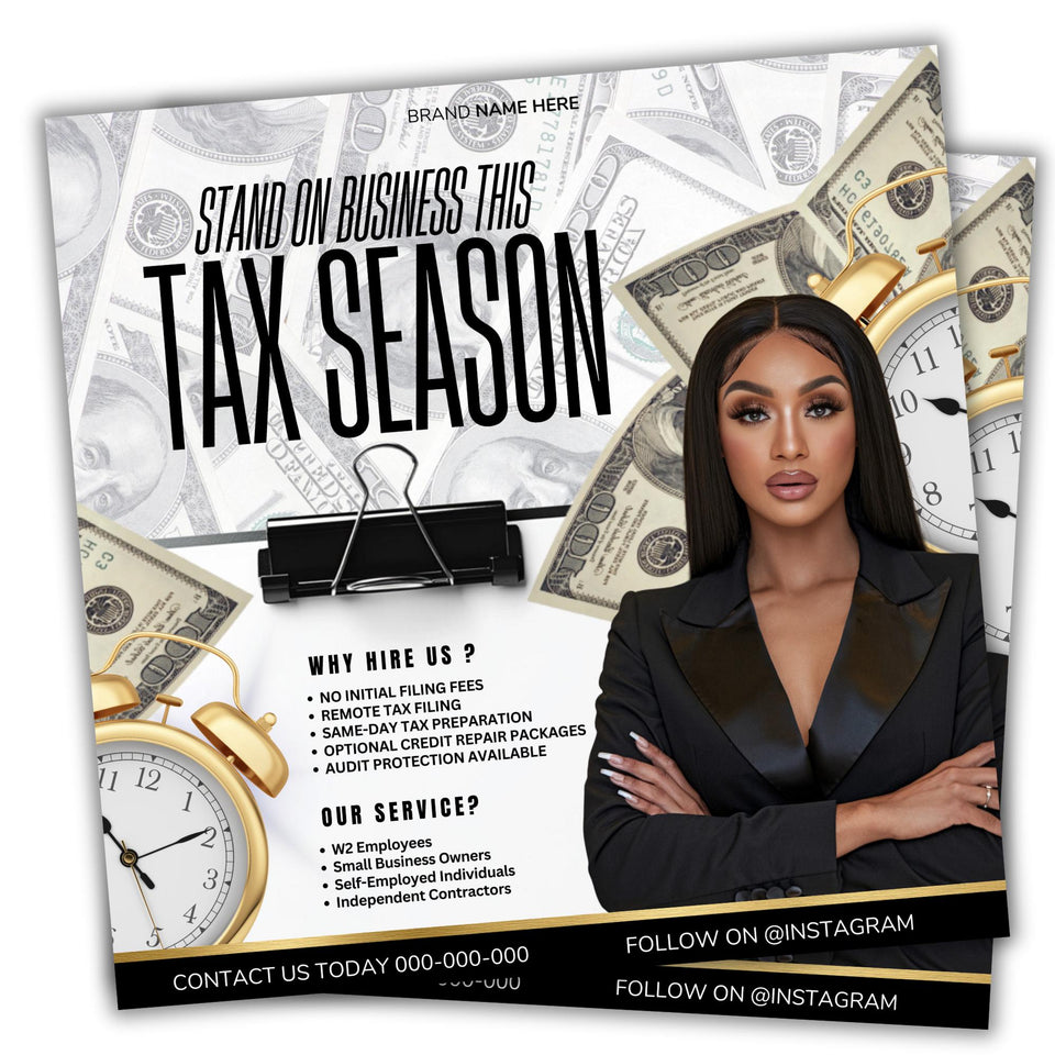 Tax Flyer | Stand On Business | Tax Season  | Taxes | Instant Download | Tax Season Flyer | Tax Professional | Tax Business | Tax Template