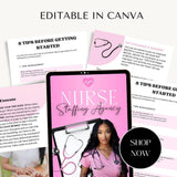 Nurse Staffing Agency Canva Template: 58-Page PLR Guide (Instant Download)