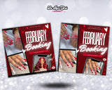 February Booking Flyers, Valentines Day Flyers, Hair Flyers, Valentines Day Flyer, Hair Booking Flyer, Valentines Day Sale Flyer