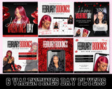 Valentine Flyers, February Booking Flyers, Valentines Day Flyers, Hair Flyers, Valentines Day Flyer, Hair Booking Flyer, Valentines Day