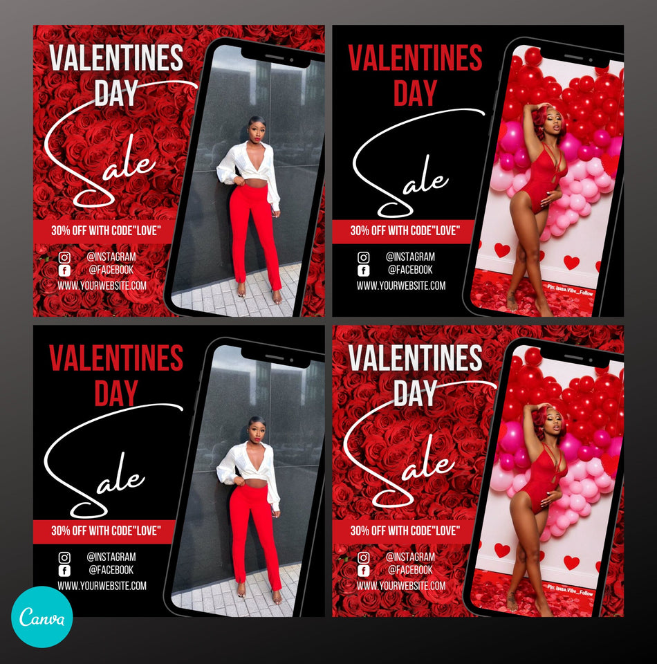 Buy 2 get 2 FREE! Valentines Day Sale, Shop Flyer, V Day Flyer, Canva Flyer, Flyer, Instagram Post, Valentines Day Template