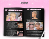 lace melt ebook, lace wig guide, done for you, plr, resale ebook, step by step guide , lace melt guide, hair guide, lace wig application,