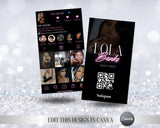 DIY Instagram business card,  QR code, business cards, salon cards, Influencer , Lashtech, Editable, instagram card, luxury business card