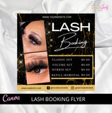 Editable Flyer, Lash Booking, Lash Appointment, DIY Template, DIY Flyer, Canva Flyer, Lashes, Lash Tech, Graphic flyer