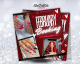 February Booking Flyers, Valentines Day Flyers, Hair Flyers, Valentines Day Flyer, Hair Booking Flyer, Valentines Day Sale Flyer