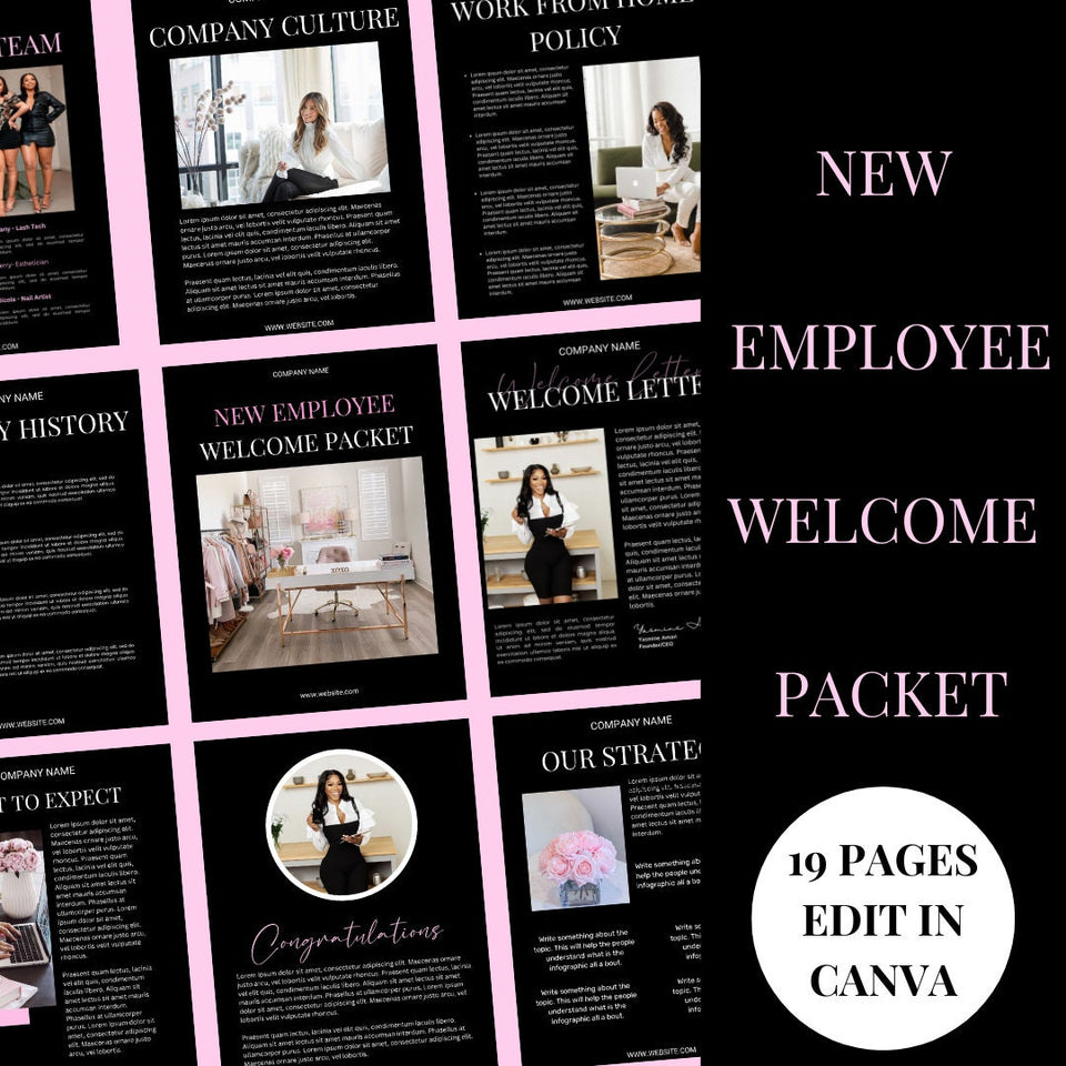New Employee Welcome Packet, Employee, New hire, Beauty Business, Salon Business, Employee Manual