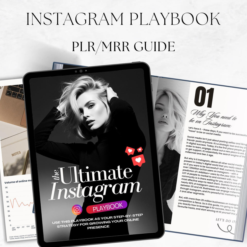 Ultimate Instagram Playbook | Editable 116-Page Canva eBook with PLR Resell Rights | Instagram Growth & Branding Guide