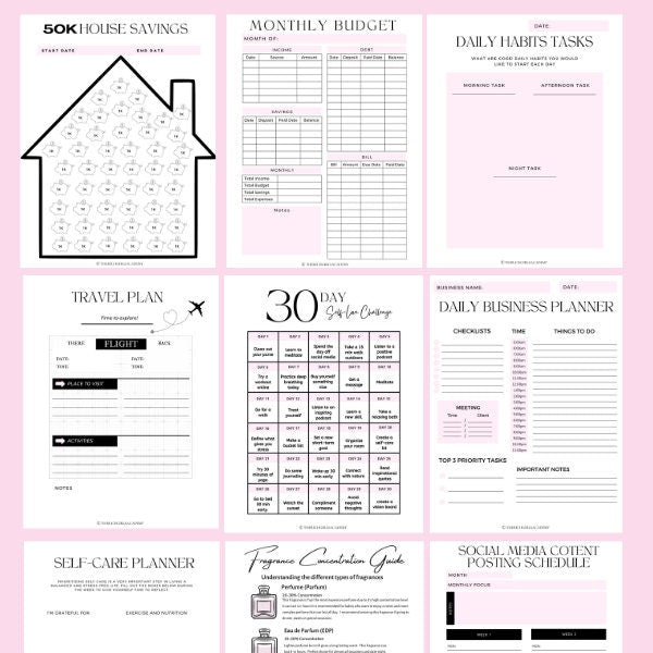 60 Page guide and workbook not a plr template, Workbook, Femininity, Manifesting, Business Planner, Self Care, Budgeting, PDF book