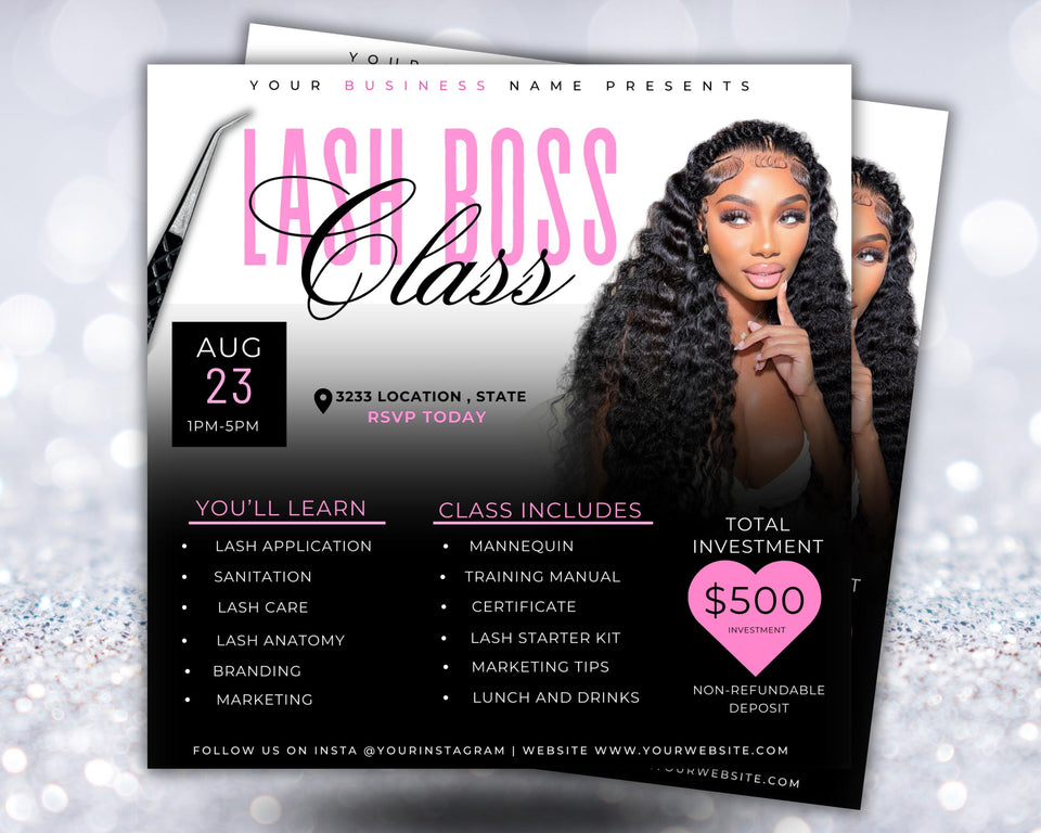 Lash Class, Lash Flyer, Lashes, beauty flyer, mua, hair, nails, lashes, beauty template, lash flyer, lash school flyer, lash tech