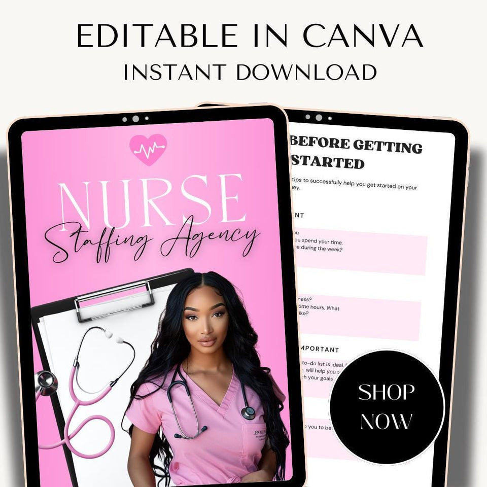 Nurse Staffing Agency Canva Template: 58-Page PLR Guide (Instant Download)