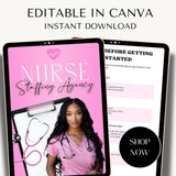Nurse Staffing Agency Canva Template: 58-Page PLR Guide (Instant Download)