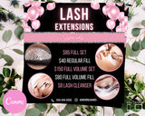 DIY, Lash Flyer, Lash Template, Lashes, Lash Pricing